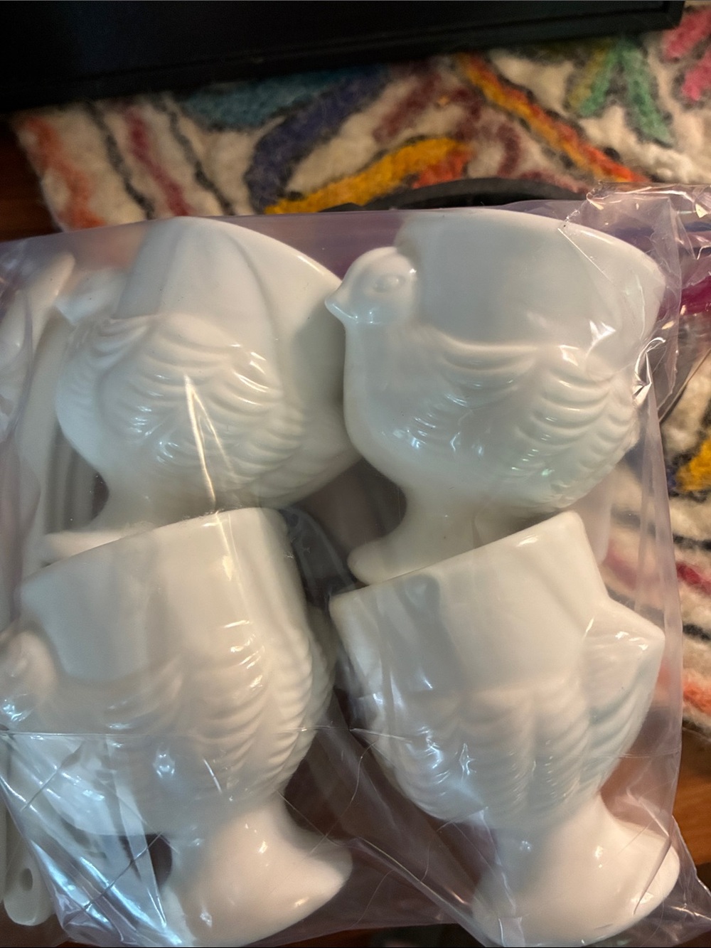 White Ceramic Chick Egg Cups - Set of 4